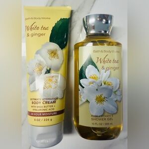 Bath & Body Works White Tea & Ginger Body Cream and Shower Gel Set